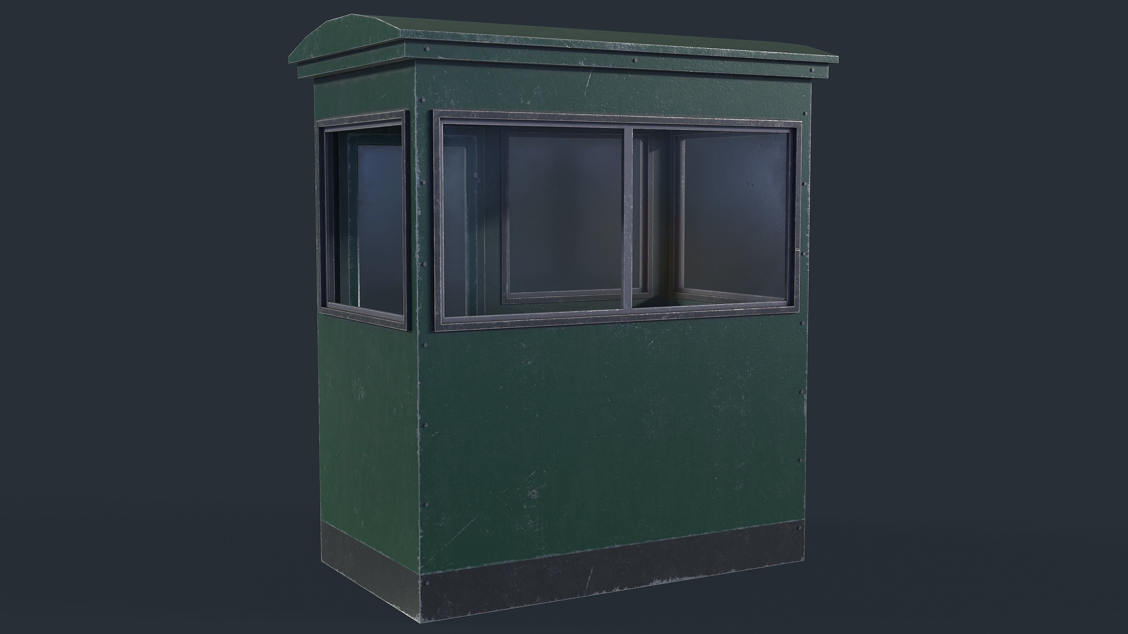 Checkpoint Security Booth Low-poly 3D model_16