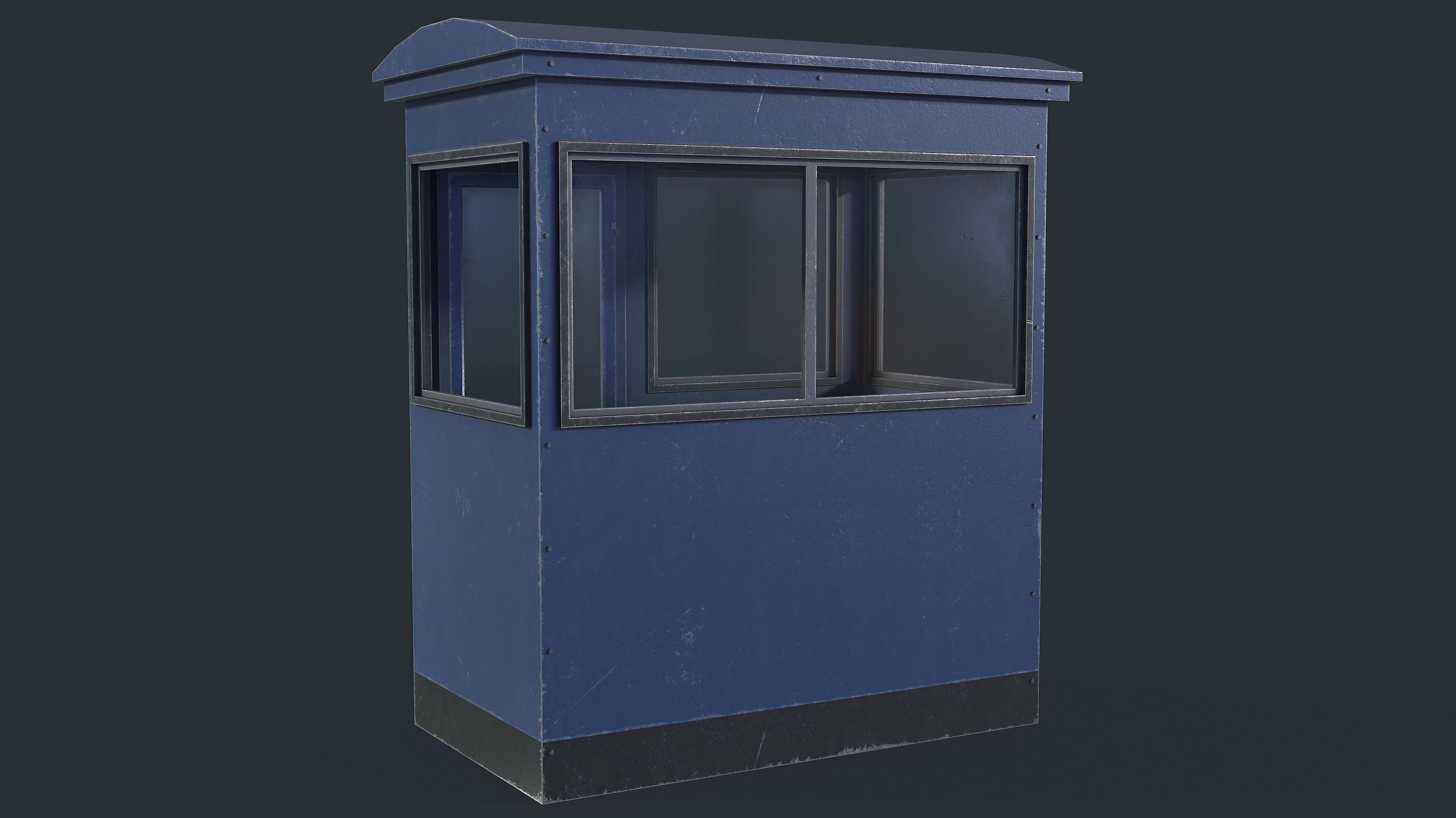 Checkpoint Security Booth Low-poly 3D model_14