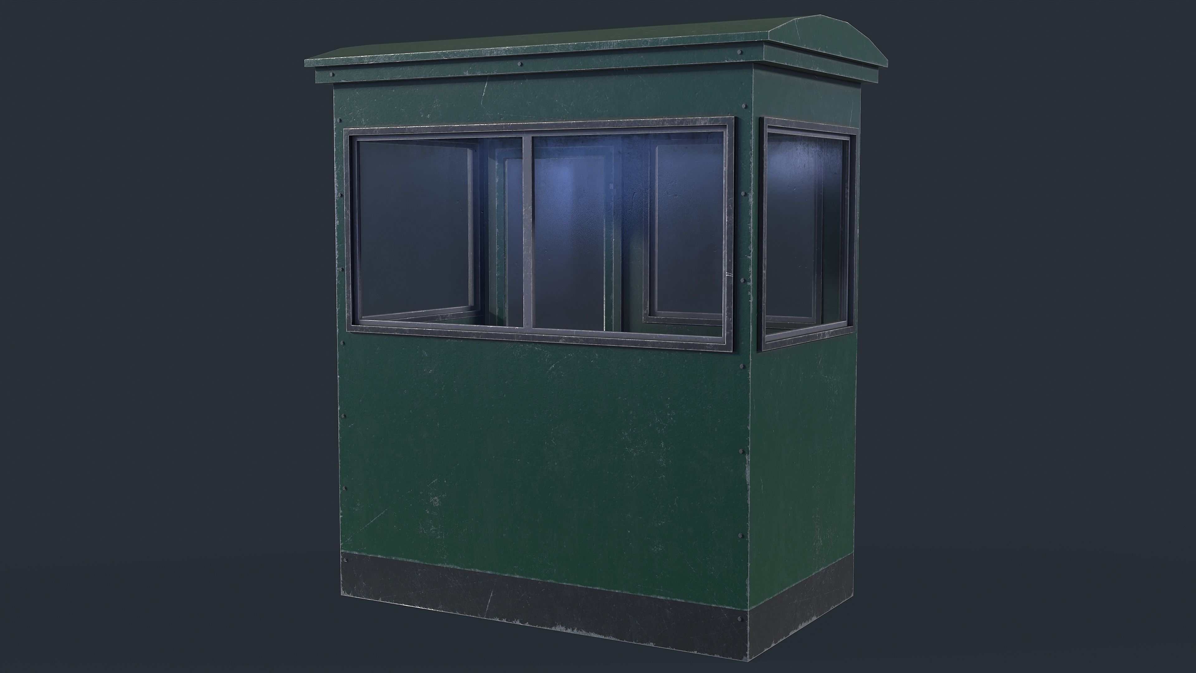Checkpoint Security Booth Low-poly 3D model_12
