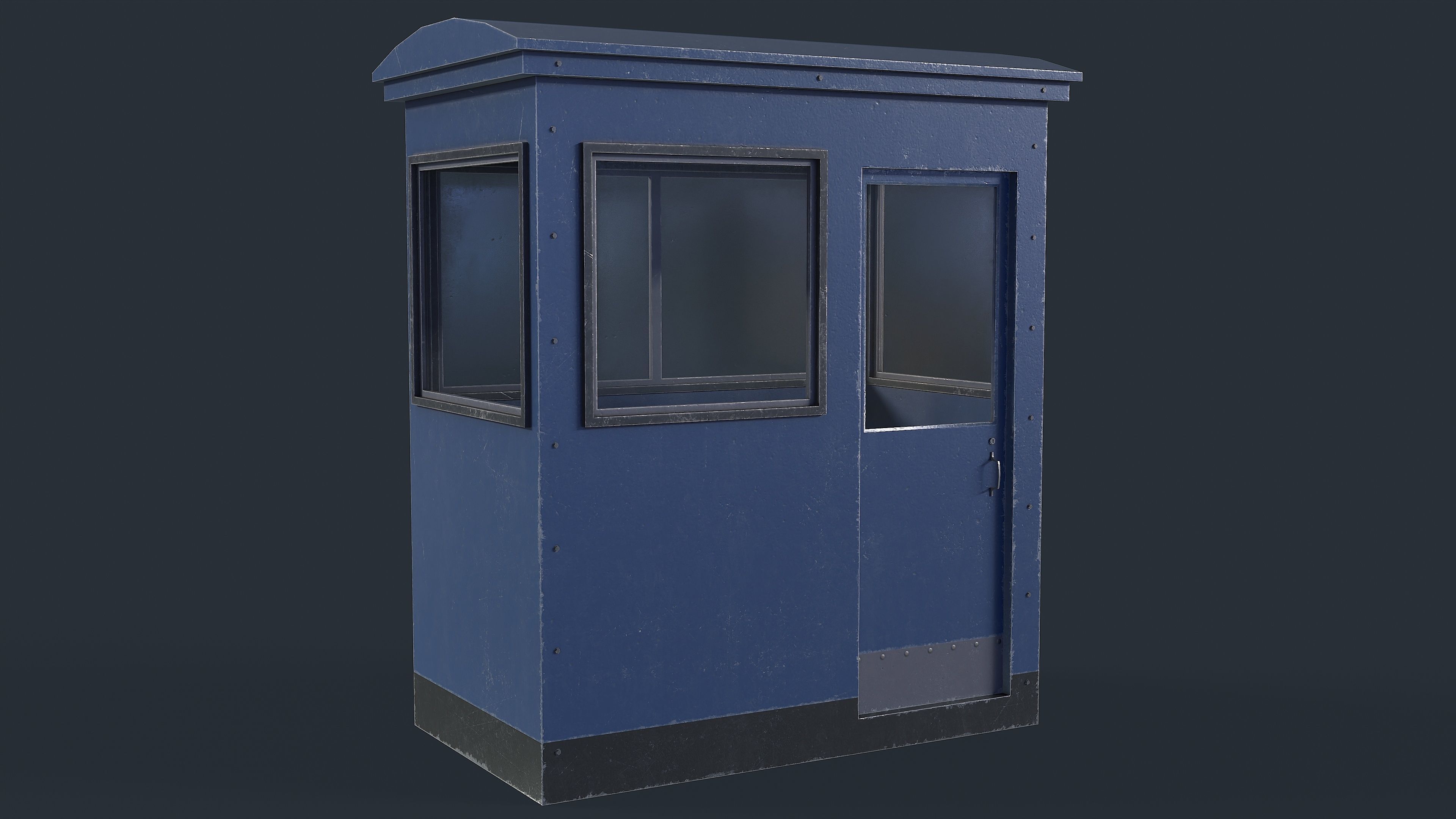 Checkpoint Security Booth Low-poly 3D model_6
