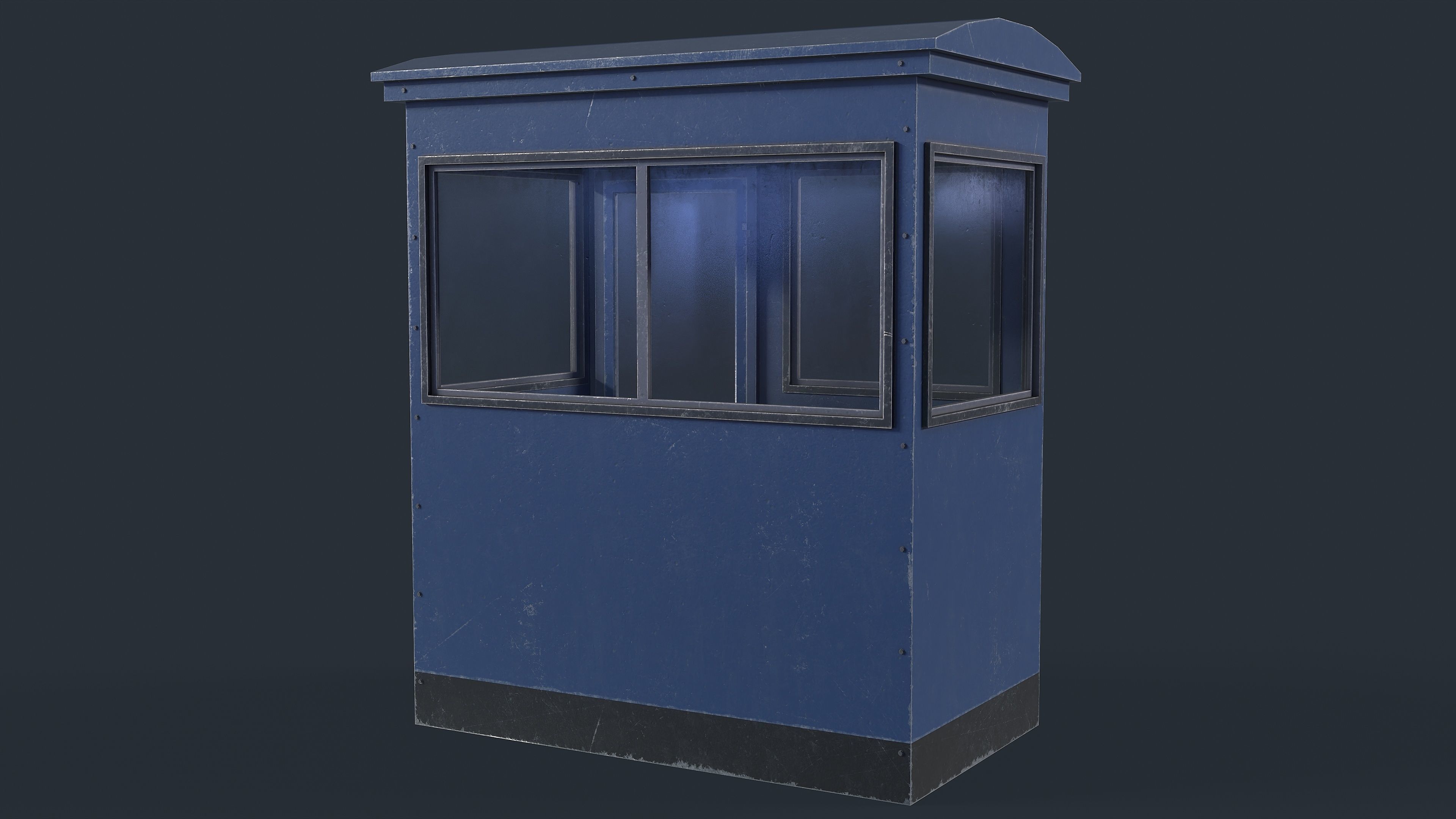 Checkpoint Security Booth Low-poly 3D model_10