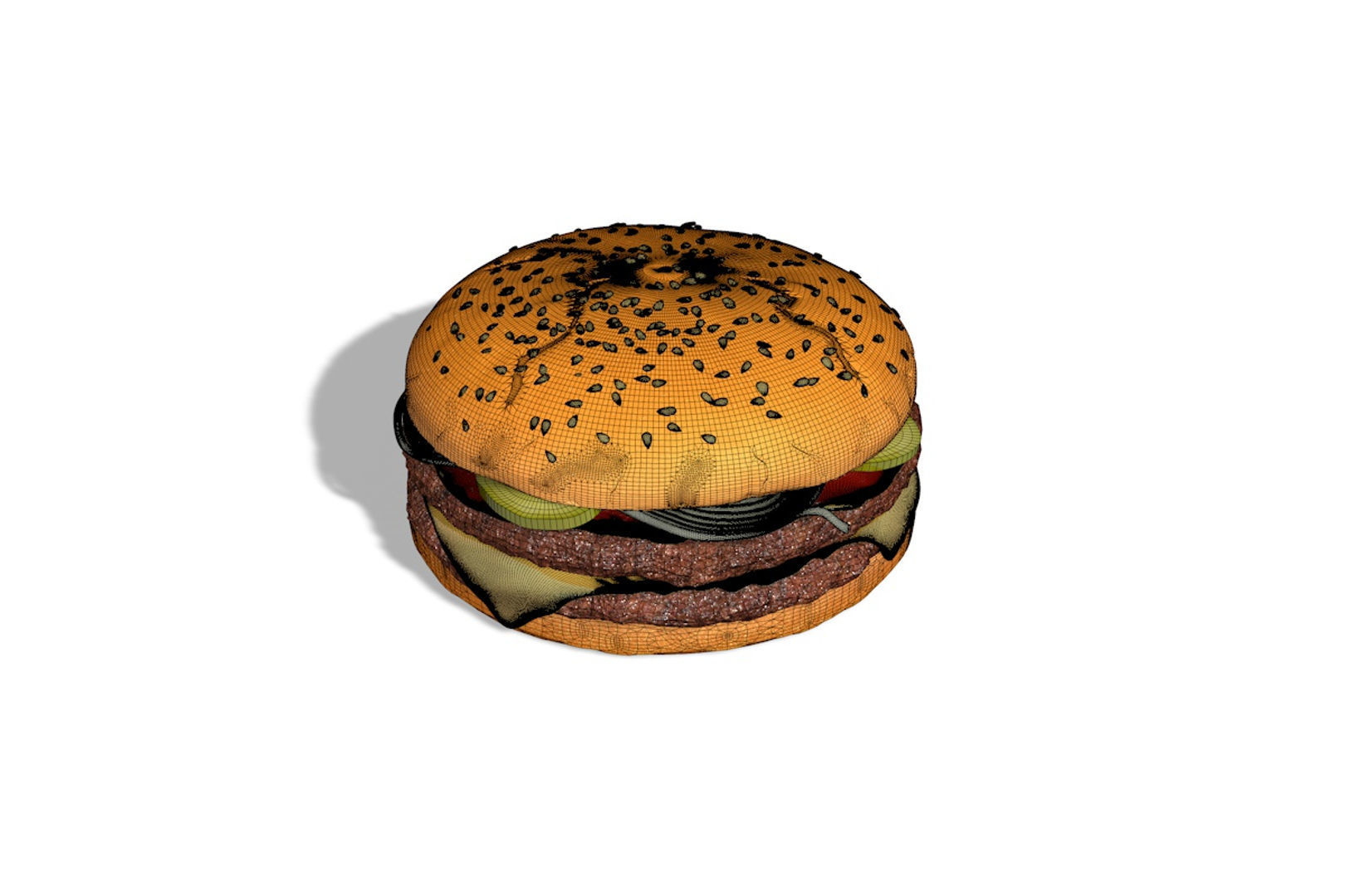 Cheeseburger hamburger 3D model_3