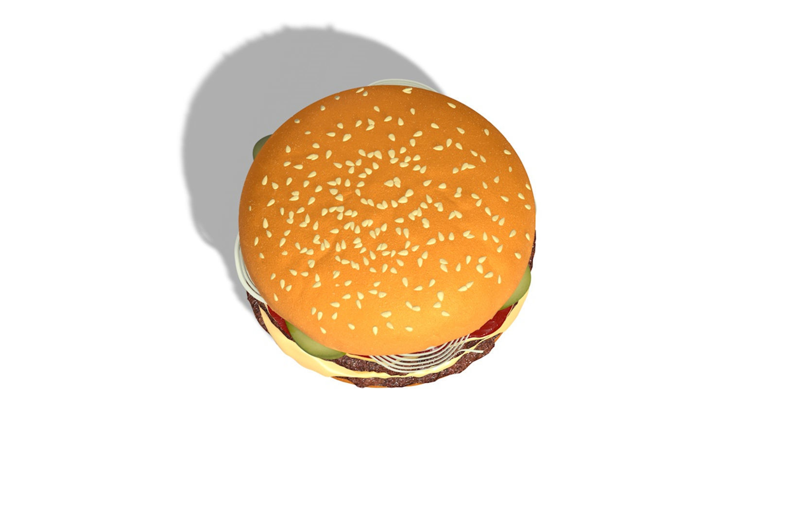 Cheeseburger hamburger 3D model_2