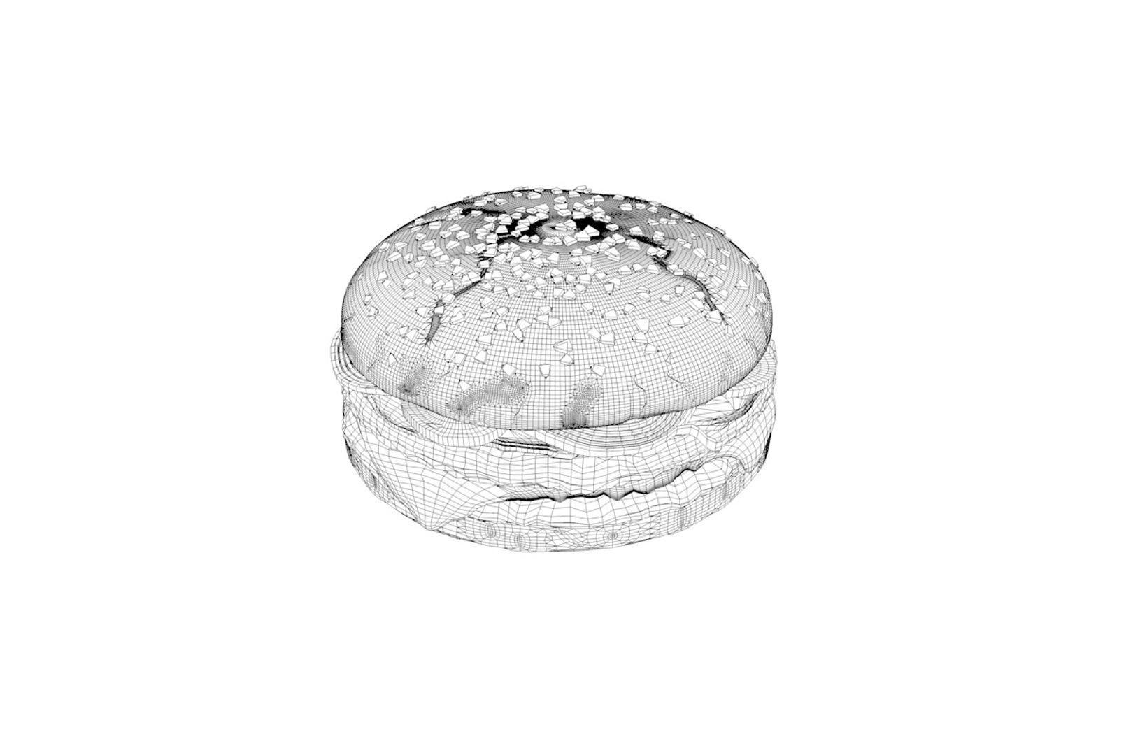 Cheeseburger hamburger 3D model_4