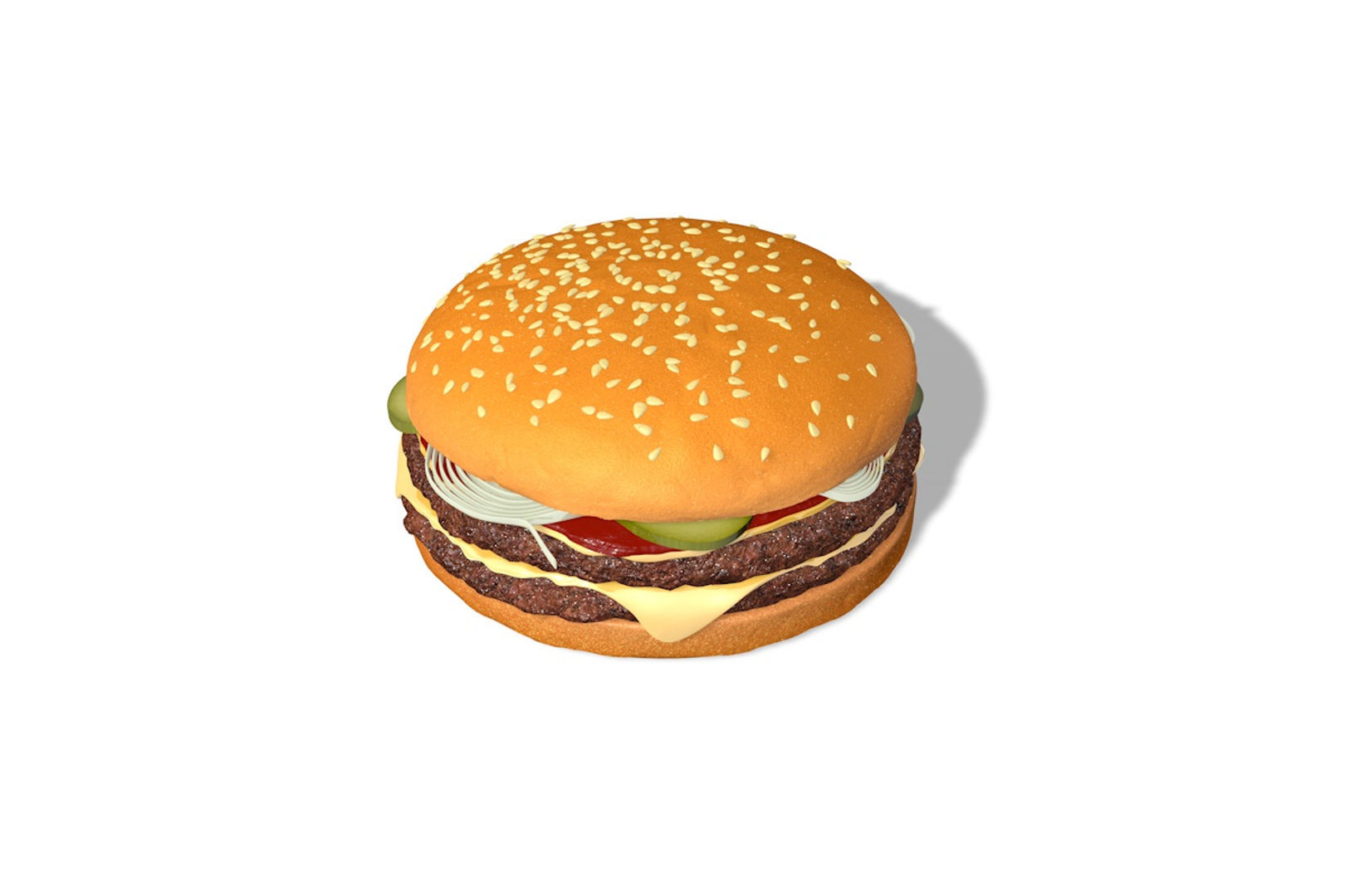 Cheeseburger hamburger 3D model_1