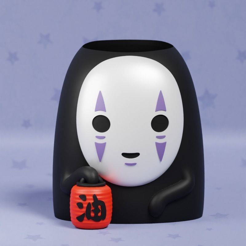 Kaonashi NoFace Faceless Planter Spirited Away Ghibli Chihiro 3D print model_2