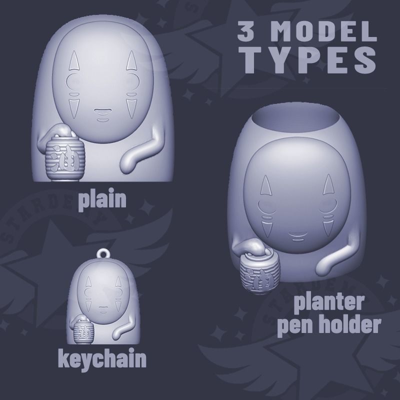 Kaonashi NoFace Faceless Planter Spirited Away Ghibli Chihiro 3D print model_5