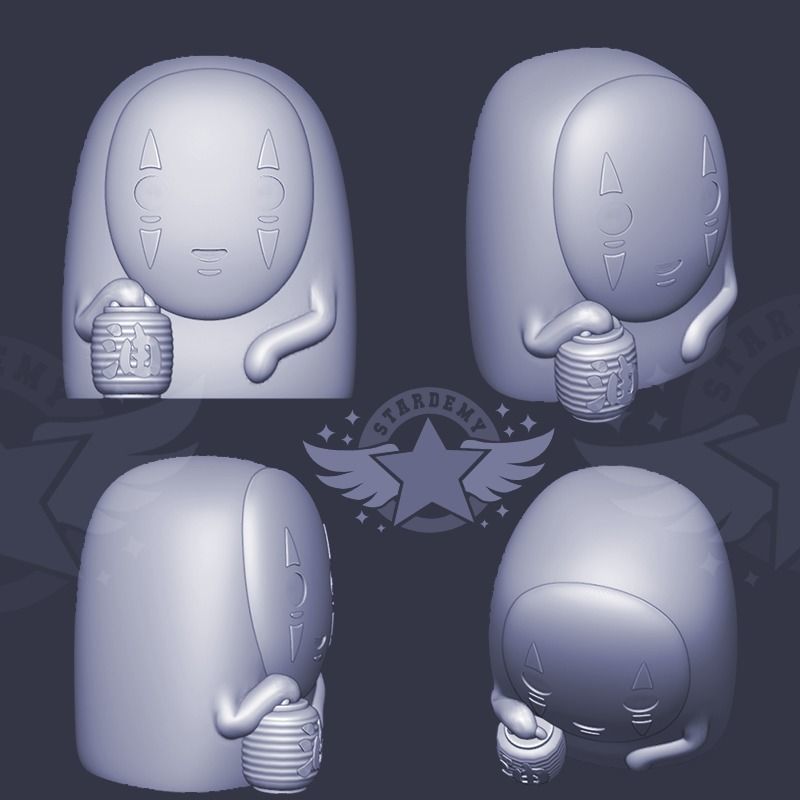 Kaonashi NoFace Faceless Planter Spirited Away Ghibli Chihiro 3D print model_7