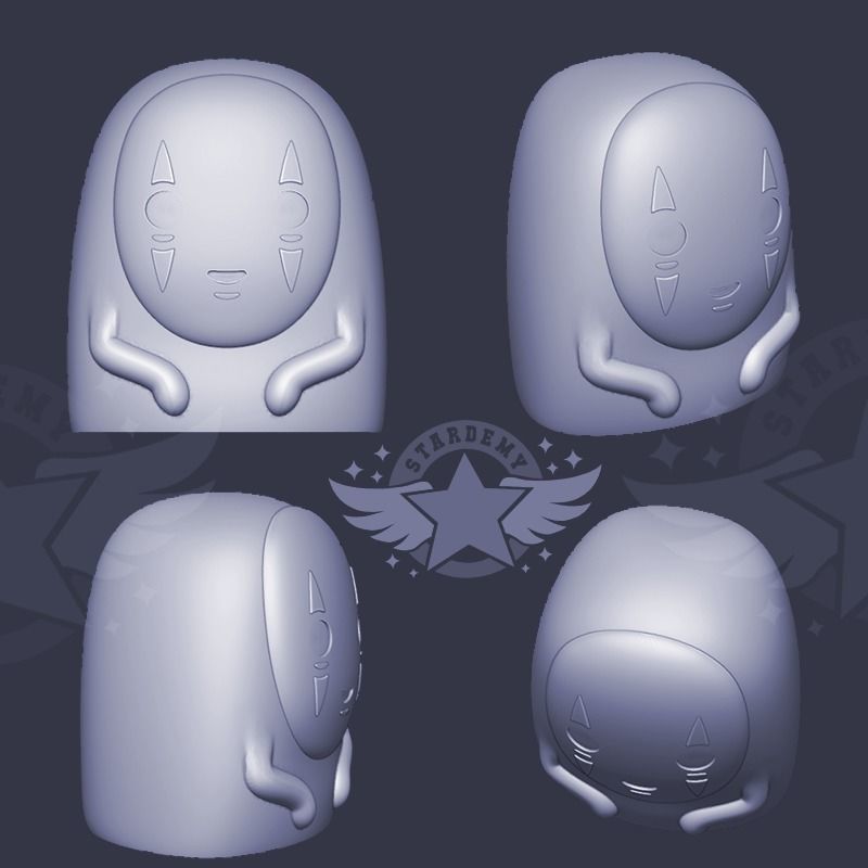 Kaonashi NoFace Faceless Planter Spirited Away Ghibli Chihiro 3D print model_6