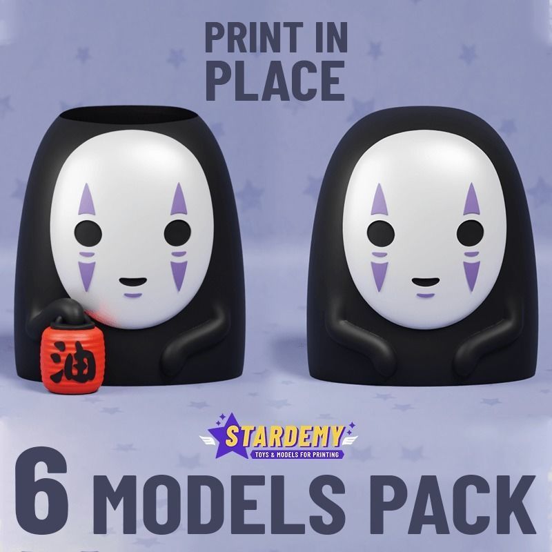 Kaonashi NoFace Faceless Planter Spirited Away Ghibli Chihiro 3D print model_9