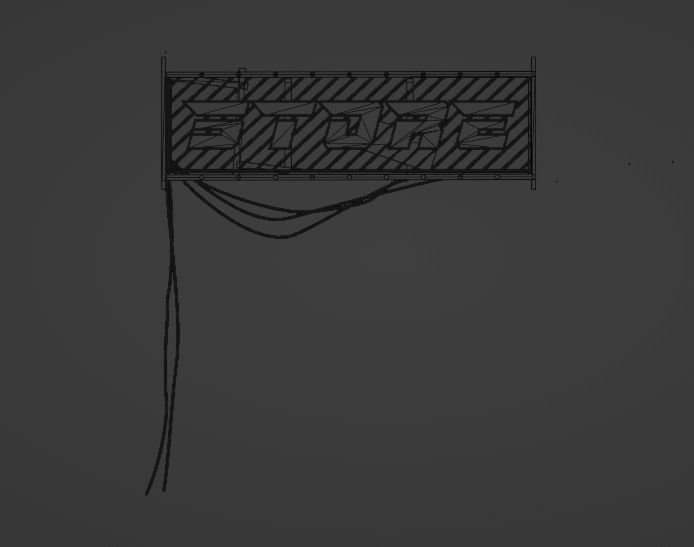 Cyberpunk Sign Board Low-poly 3D model_6