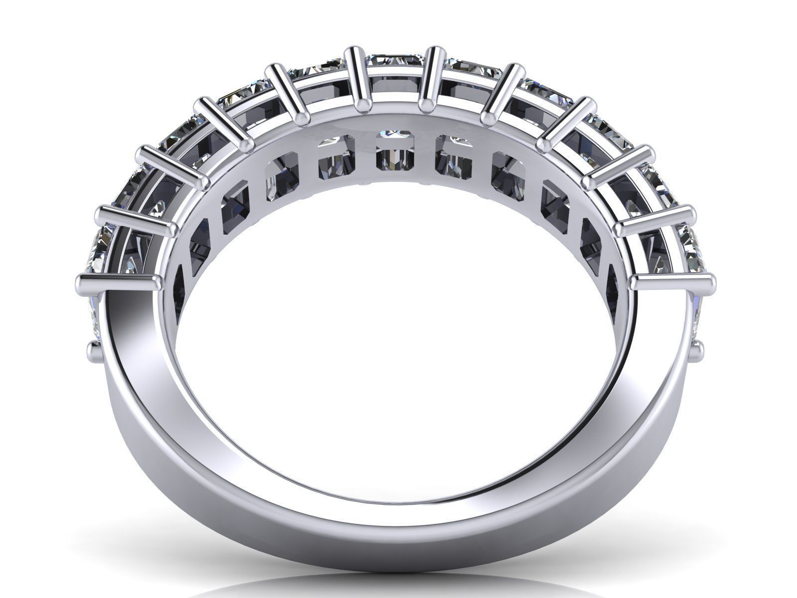 Emerald Cut Engagement Anniversary Ring 3D print model_6