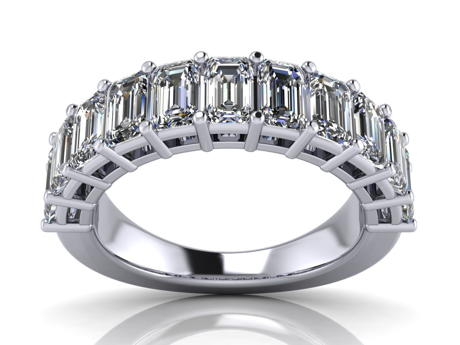 Emerald Cut Engagement Anniversary Ring 3D print model_1