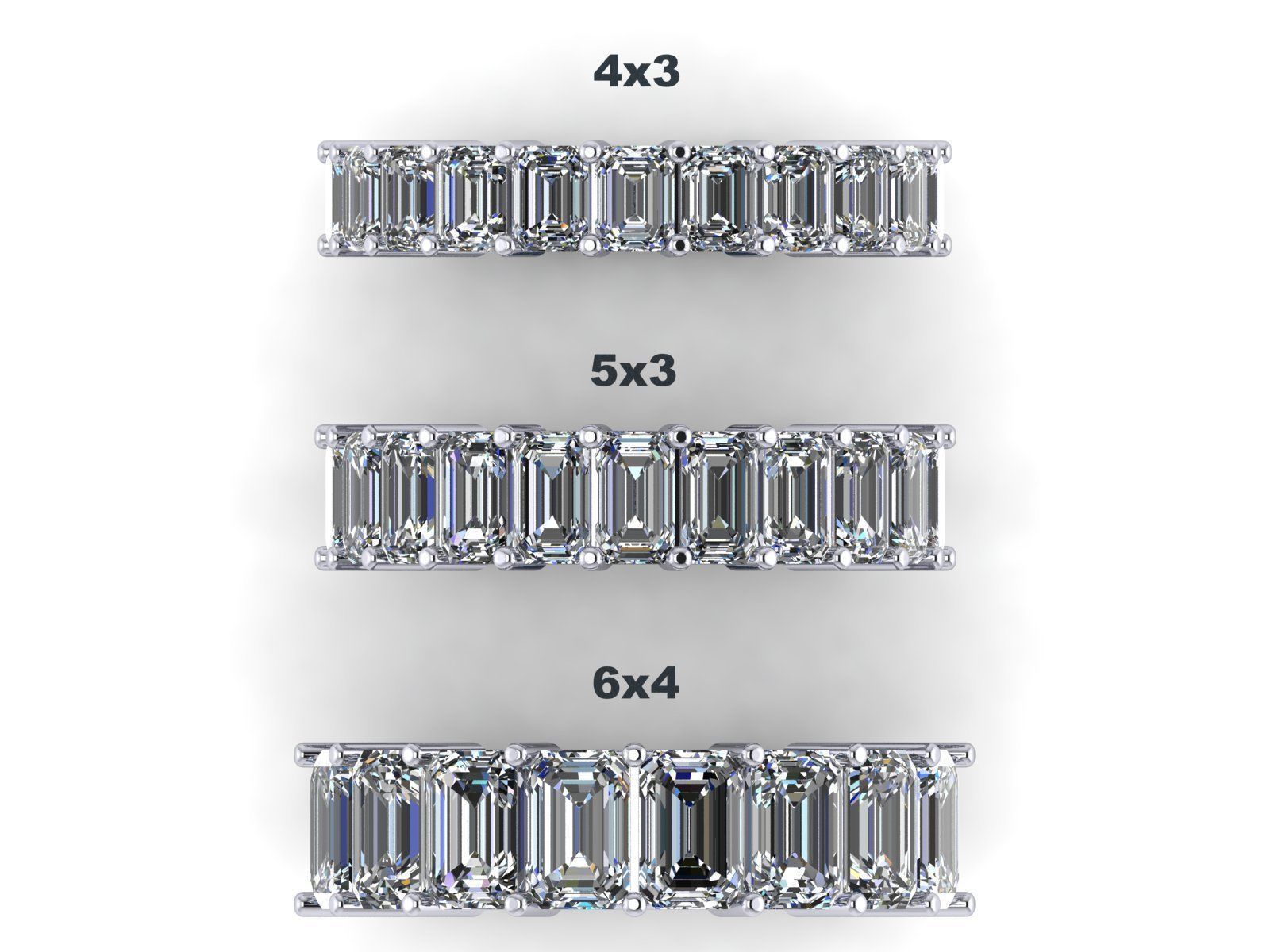 Emerald Cut Engagement Anniversary Ring 3D print model_7