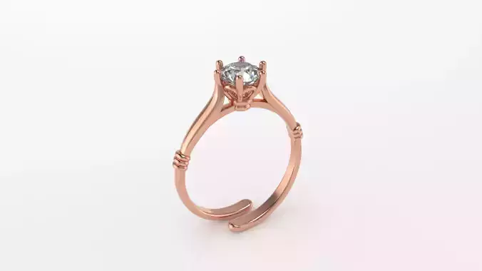  3dm stl free size solitaire ring