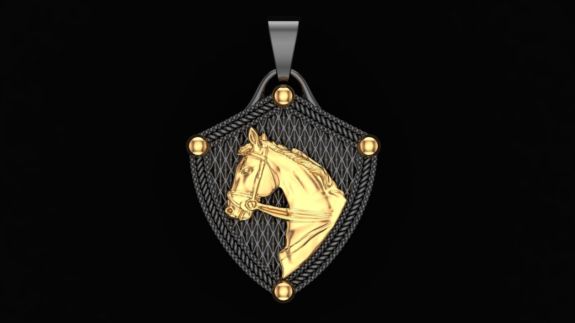 Organic Horse Pendant 3D print model_3