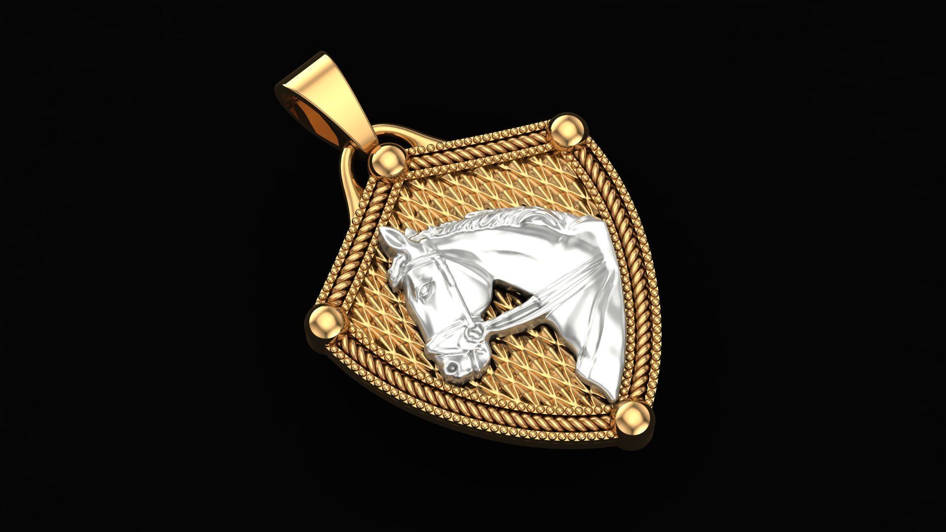 Organic Horse Pendant 3D print model_1