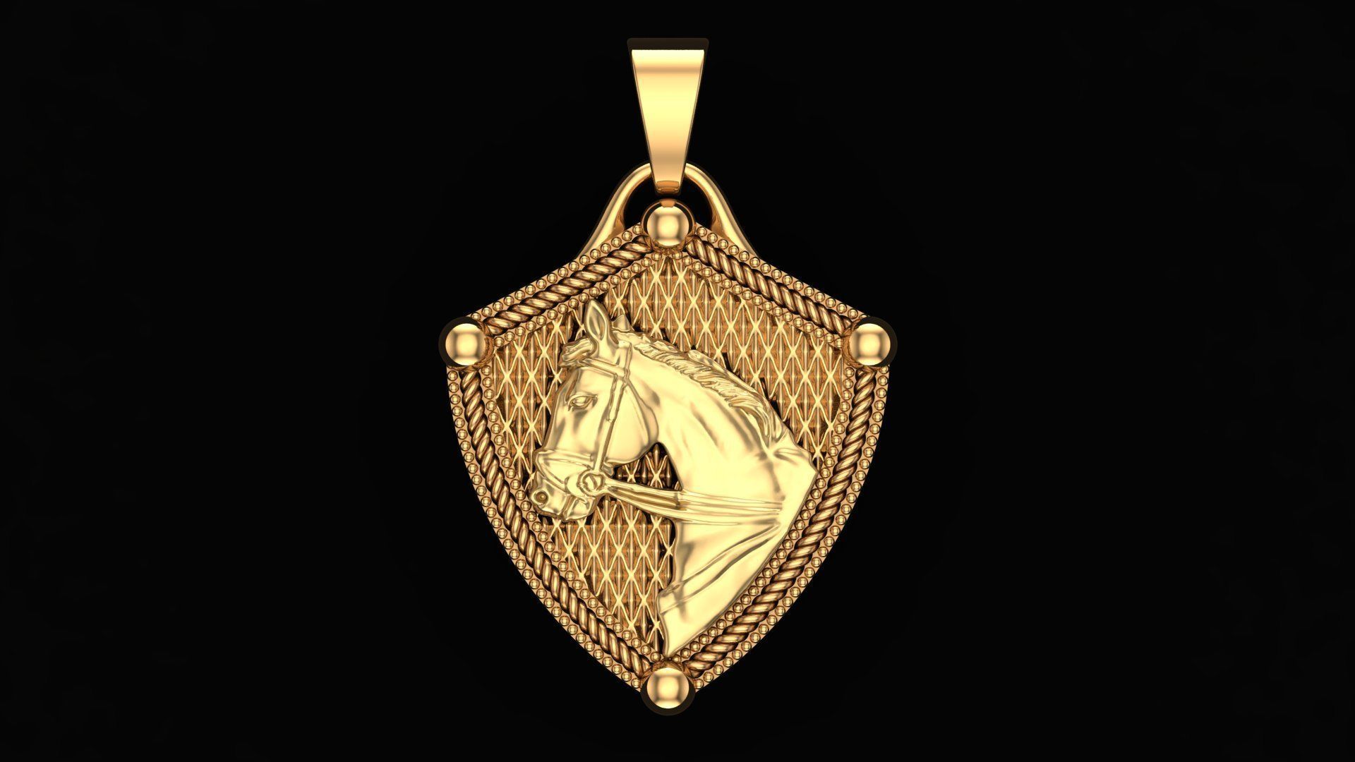 Organic Horse Pendant 3D print model_2