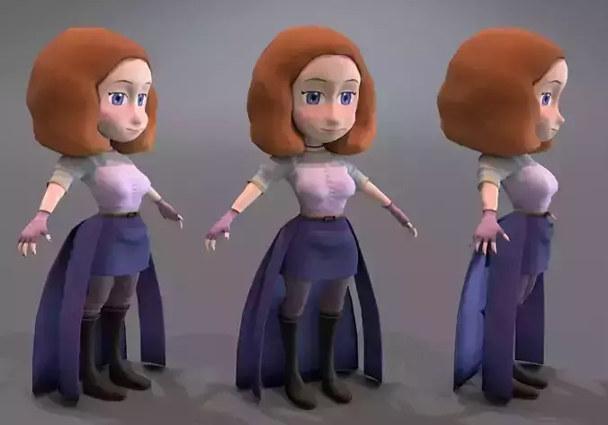 mini woman orange hair