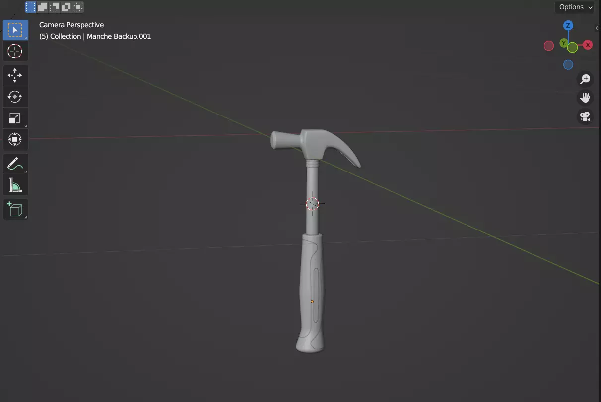 Lowpoly Hammer 3D model_0