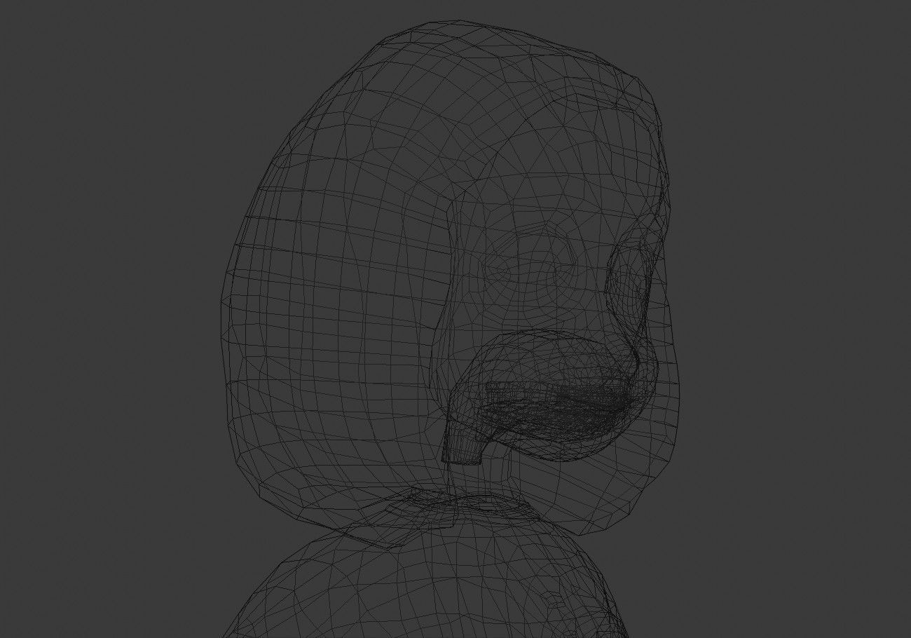 teen with big green eyes Low-poly 3D model_20