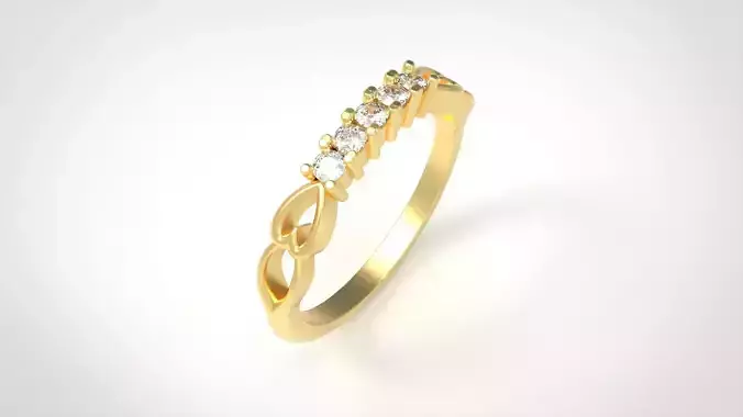 Model 730 7 US Size Heart Ring Diamond 