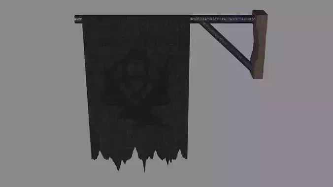 Flag with crossbar - Medieval Gameready PBR