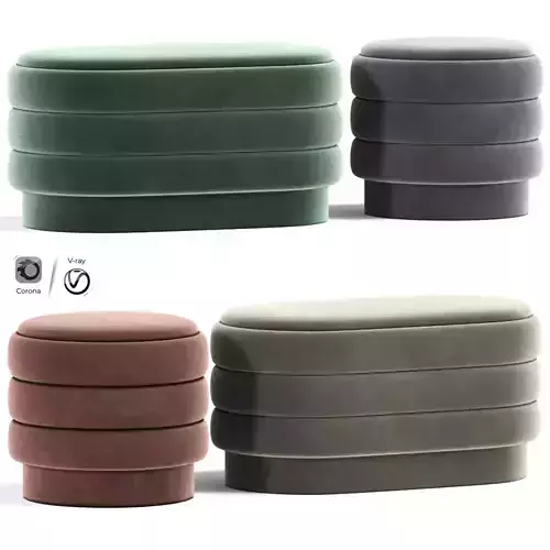 Sofia Ribbed Ottoman Pouf Collection