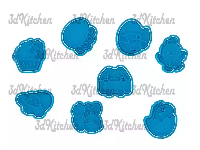 Easter cookie cutters - fondant STL files 3D print model