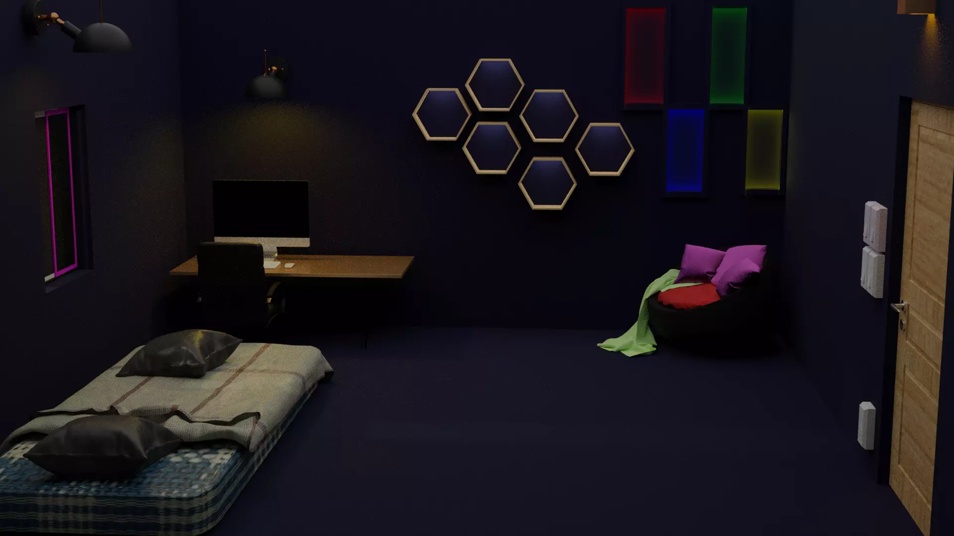 Tiny room Free low-poly 3D model_0