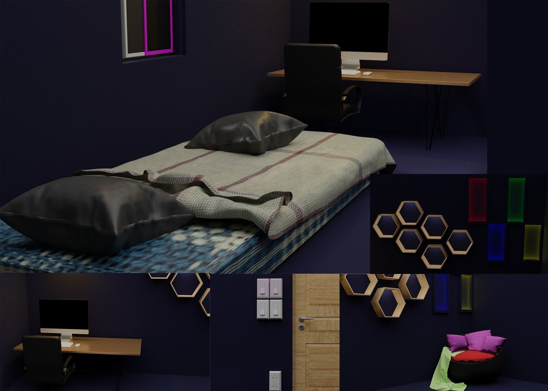 Tiny room Free low-poly 3D model_4