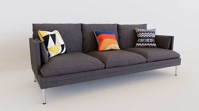 Realistic sofa pillows 3D model