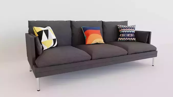 Realistic sofa pillows 3D model