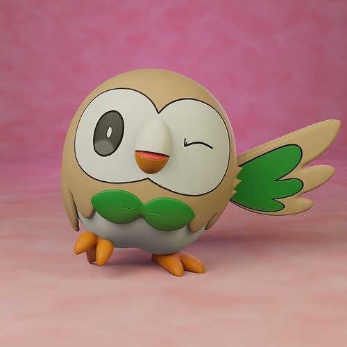 pokemon rowlet 3D print model
