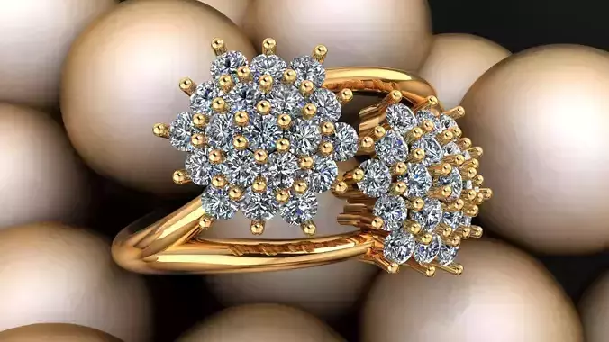 Diamond cluster ring woman-DCR 1