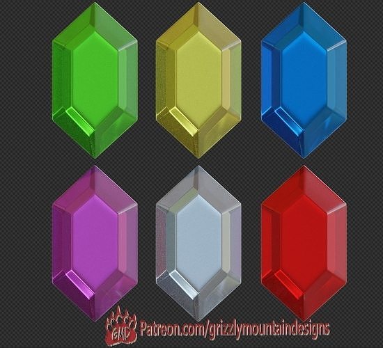 Rupee from the Zelda Video games 3D print model