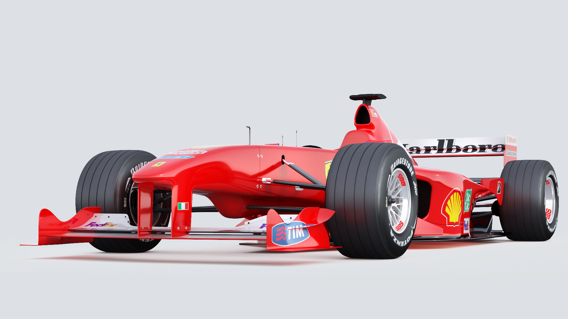 F1 Ferrari F2000 3D model_13