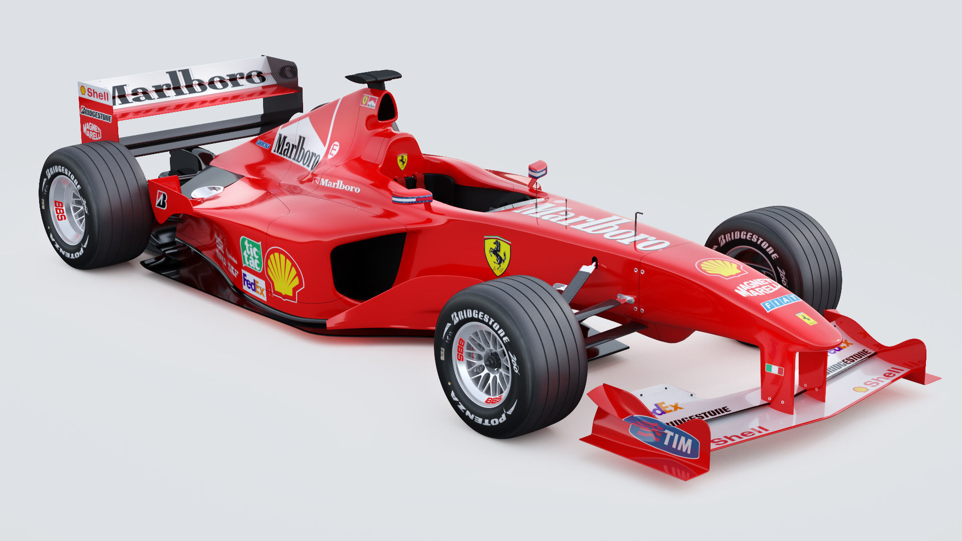 F1 Ferrari F2000 3D model_8