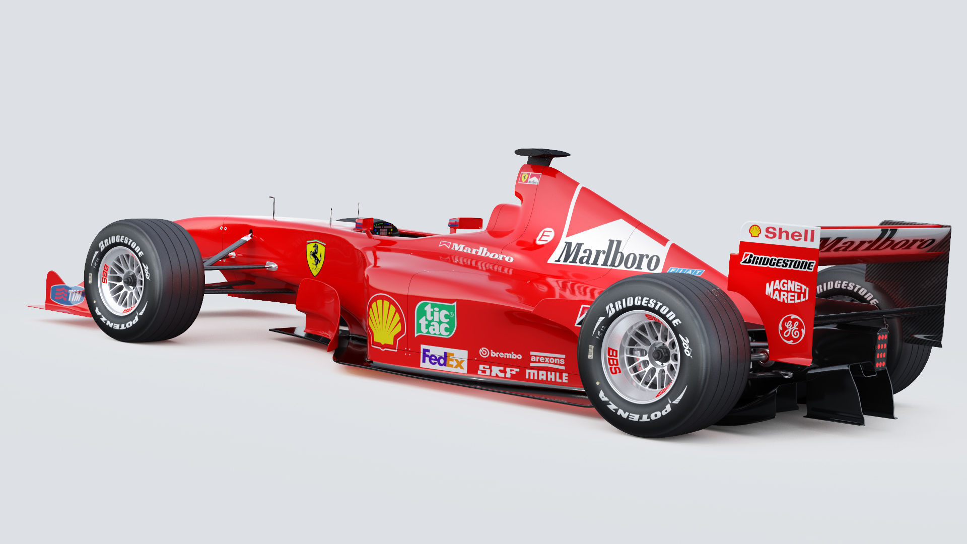 F1 Ferrari F2000 3D model_4