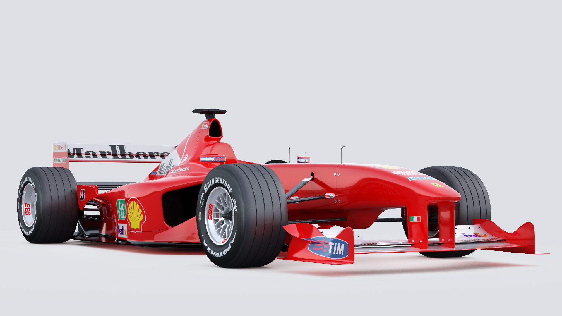 F1 Ferrari F2000 3D model_9