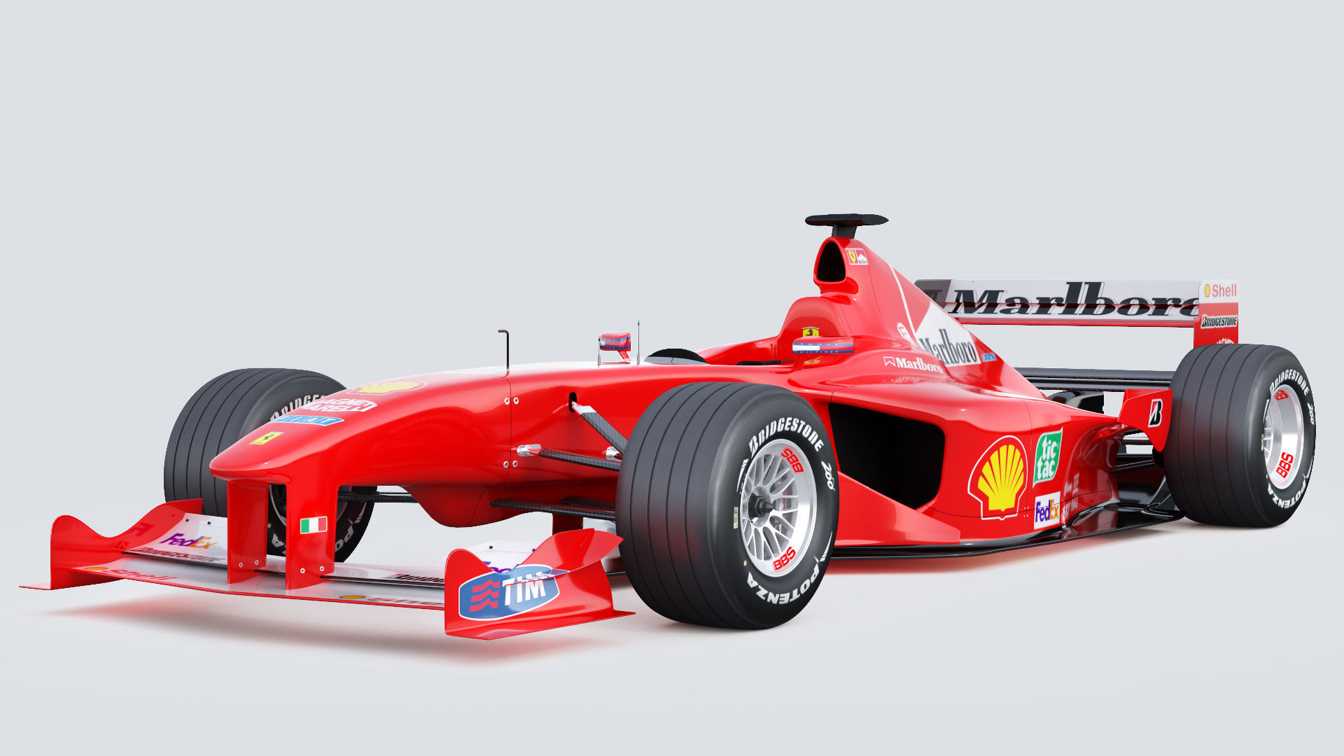 F1 Ferrari F2000 3D model_1