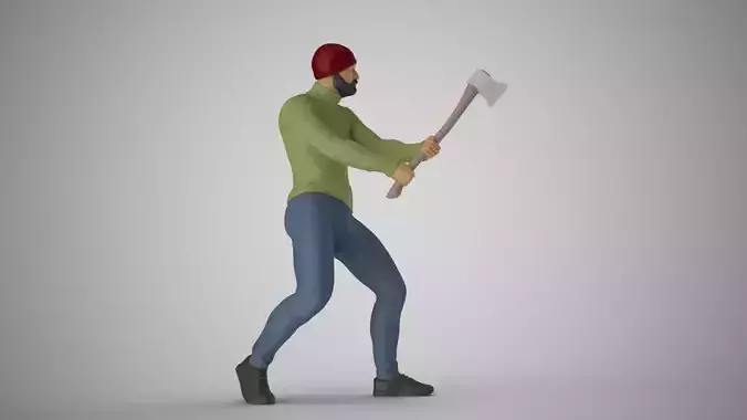 Woodcutter Man 3D print model  Woodcutter Man 3D print model
