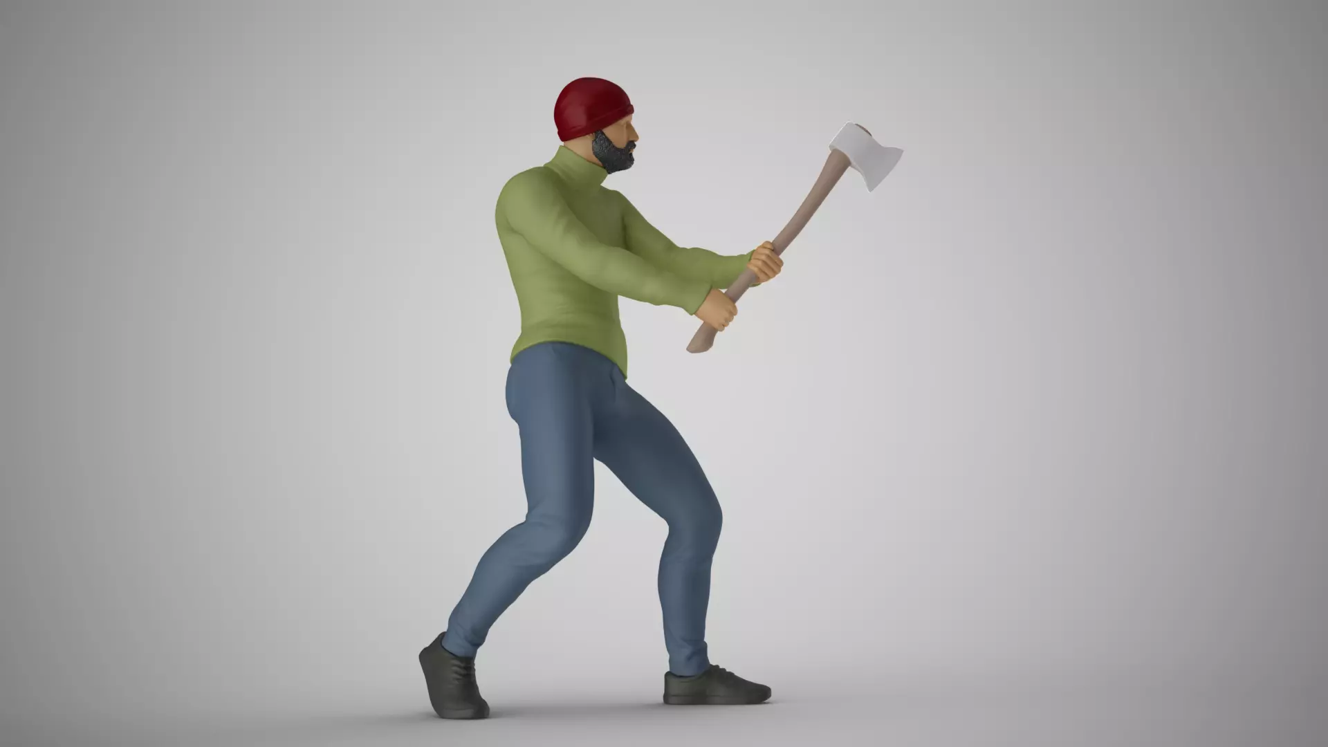 Woodcutter Man 3D print model_0