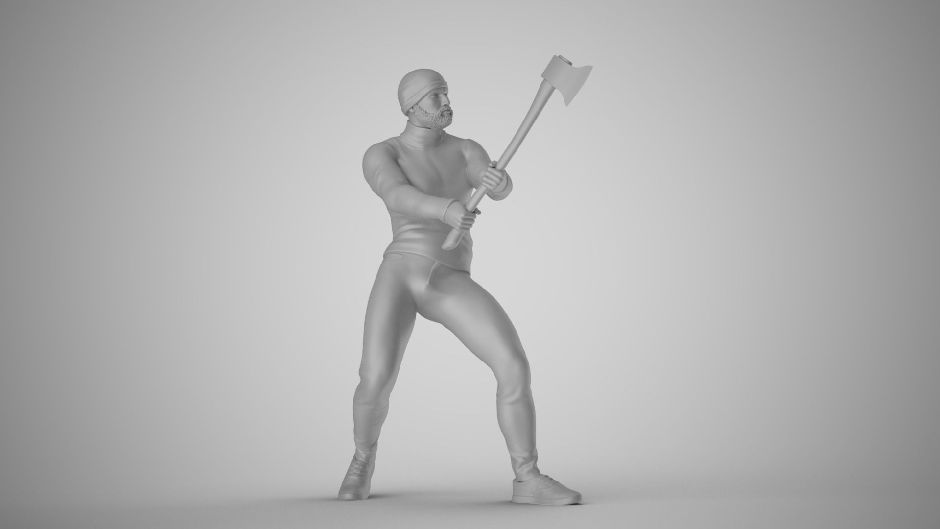Woodcutter Man 3D print model_3