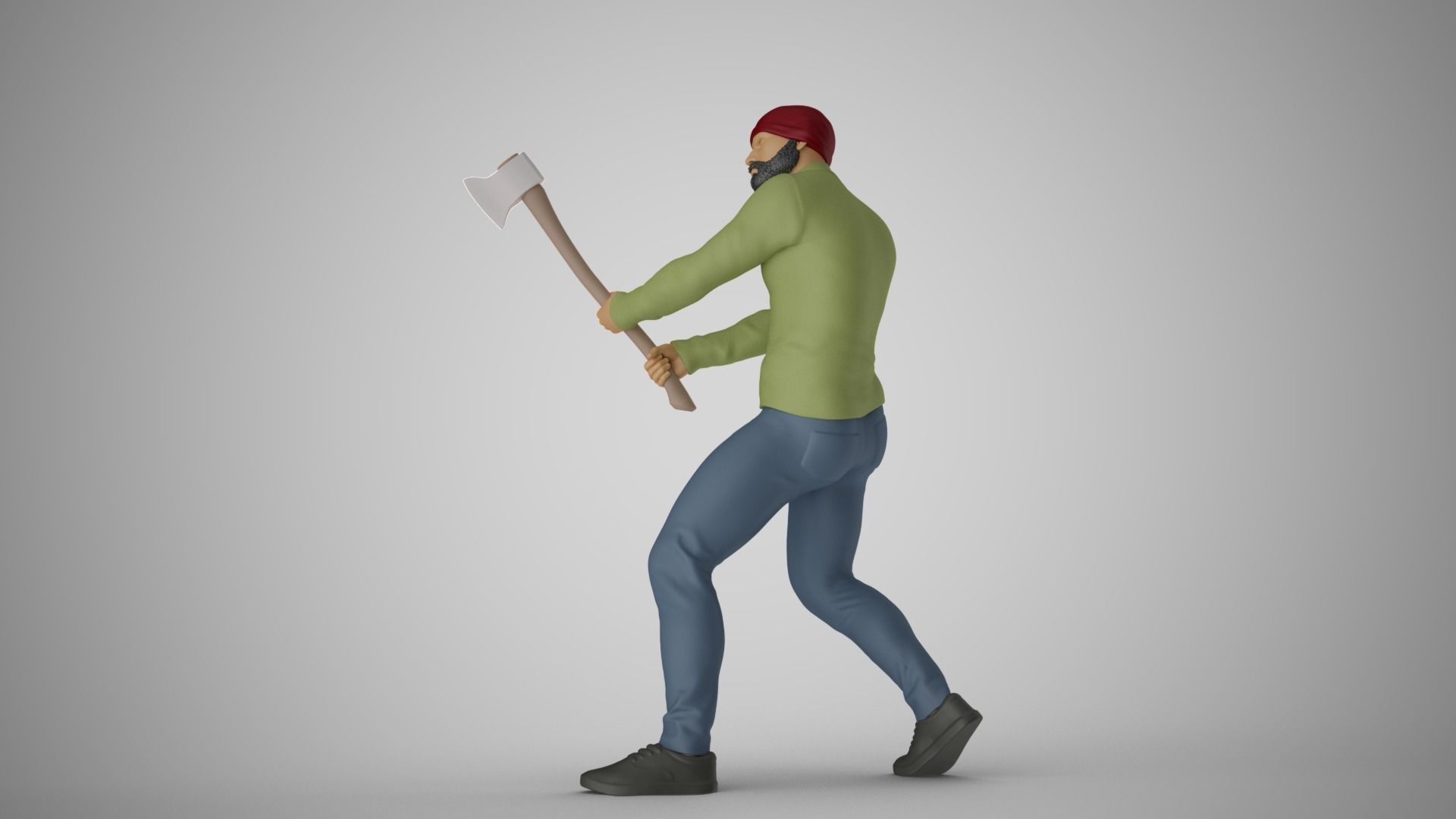Woodcutter Man 3D print model_7
