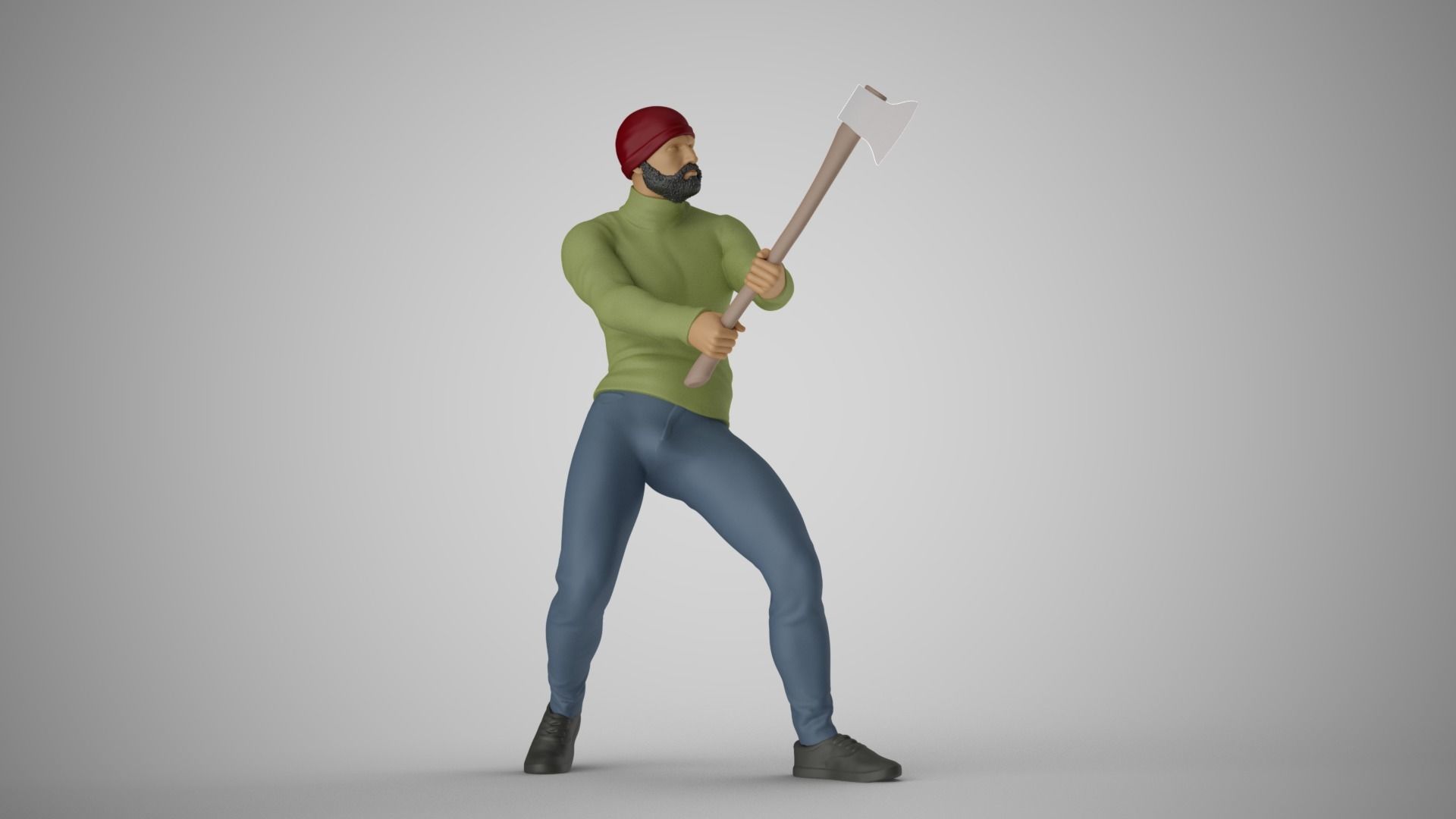 Woodcutter Man 3D print model_4