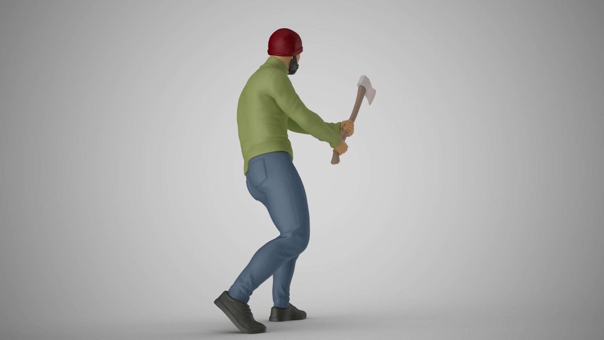 Woodcutter Man 3D print model_10