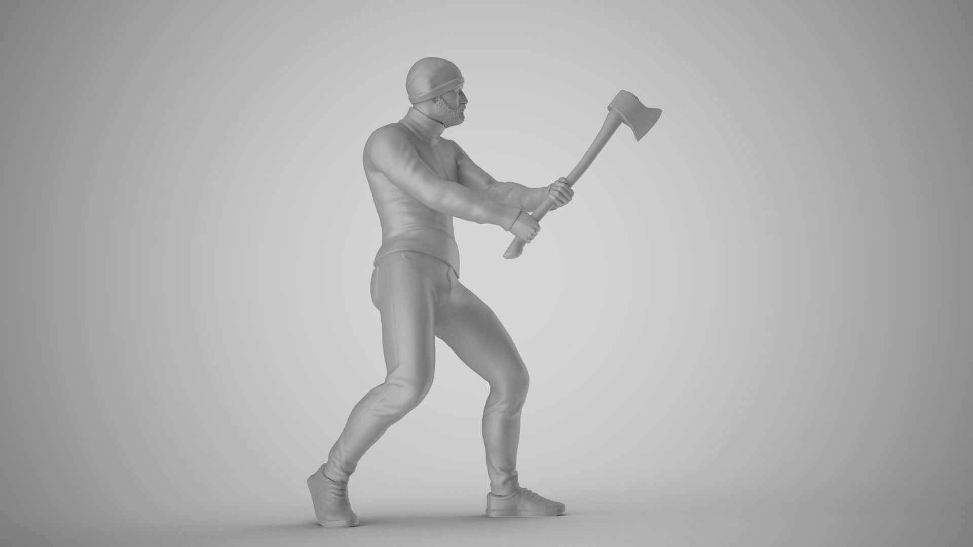 Woodcutter Man 3D print model_2