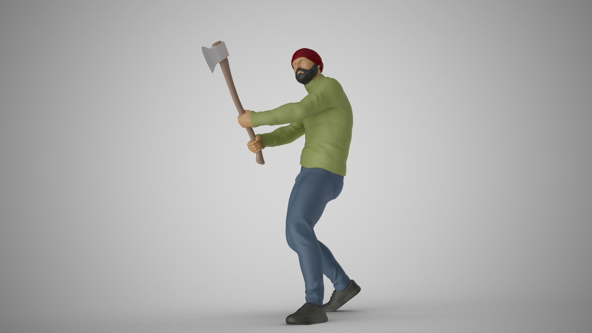Woodcutter Man 3D print model_6