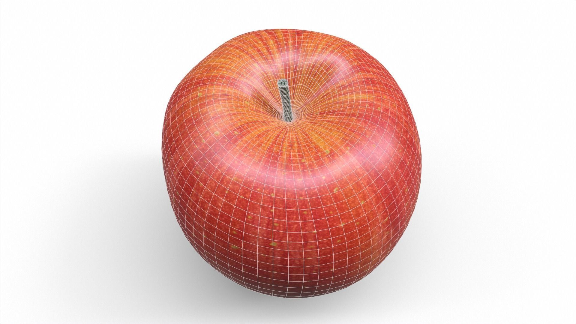 Apple fruit Low-poly 3D model_6